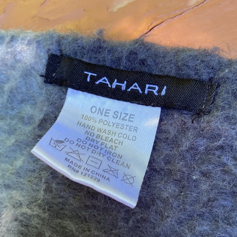 Tahari grey and pink scarf